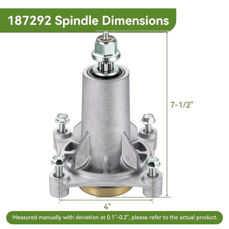ranwin Spindle Assembly Fit for Craftsman HU Ariens Poulan - Mandrel Spindle Fit for 42" 46" 48" 54" Mower Deck, with Thread Bolts and Grease Fitting, Replace 192810 532187292 532187281 567253301 (1) - Image 2